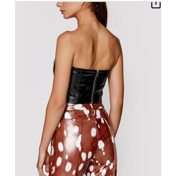 $160 ROTATE BIRGER CHRISTENSEN Women's Black Emili Strapless Top Size 32/ US 2 - Picture 3 of 4